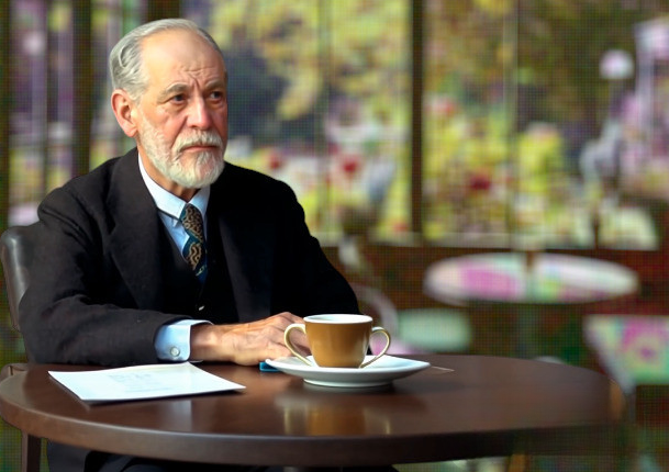 Зигмунд Фрейд в кафе